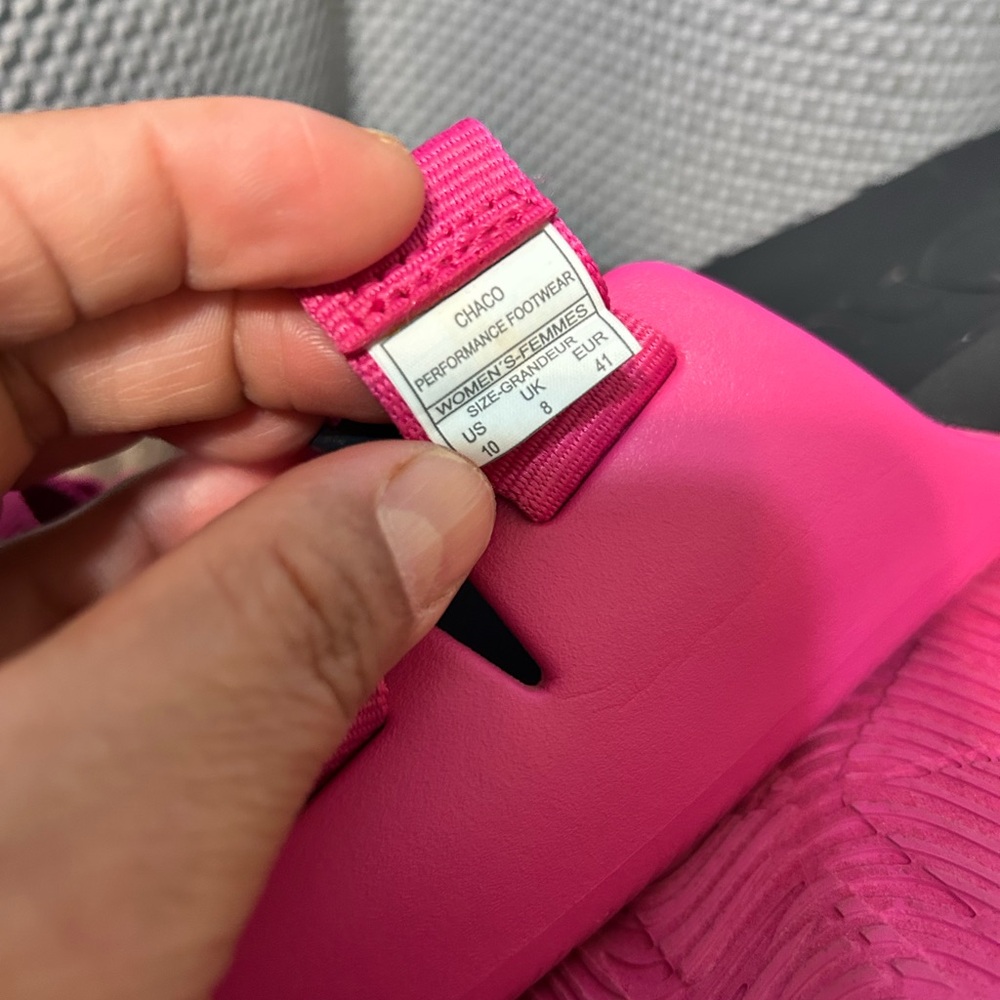 Chaco Fuchsia and Black Slide Sandals - Picture 4 of 8